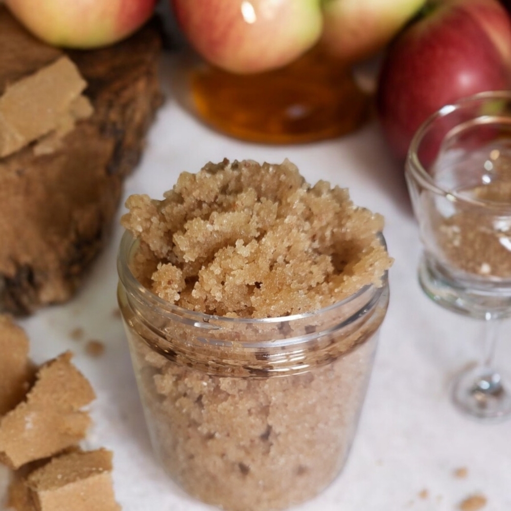 Luxury Hydrating Skin Healthy Sugar Scrub Carmel Apple Bourbon Handcraft…